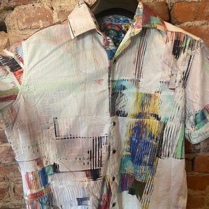 Robert Graham Pattern Short Sleeve Button Down M